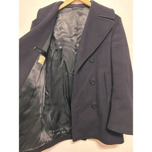Vintage US navy trench coat men's Sz 36R 100% Wool